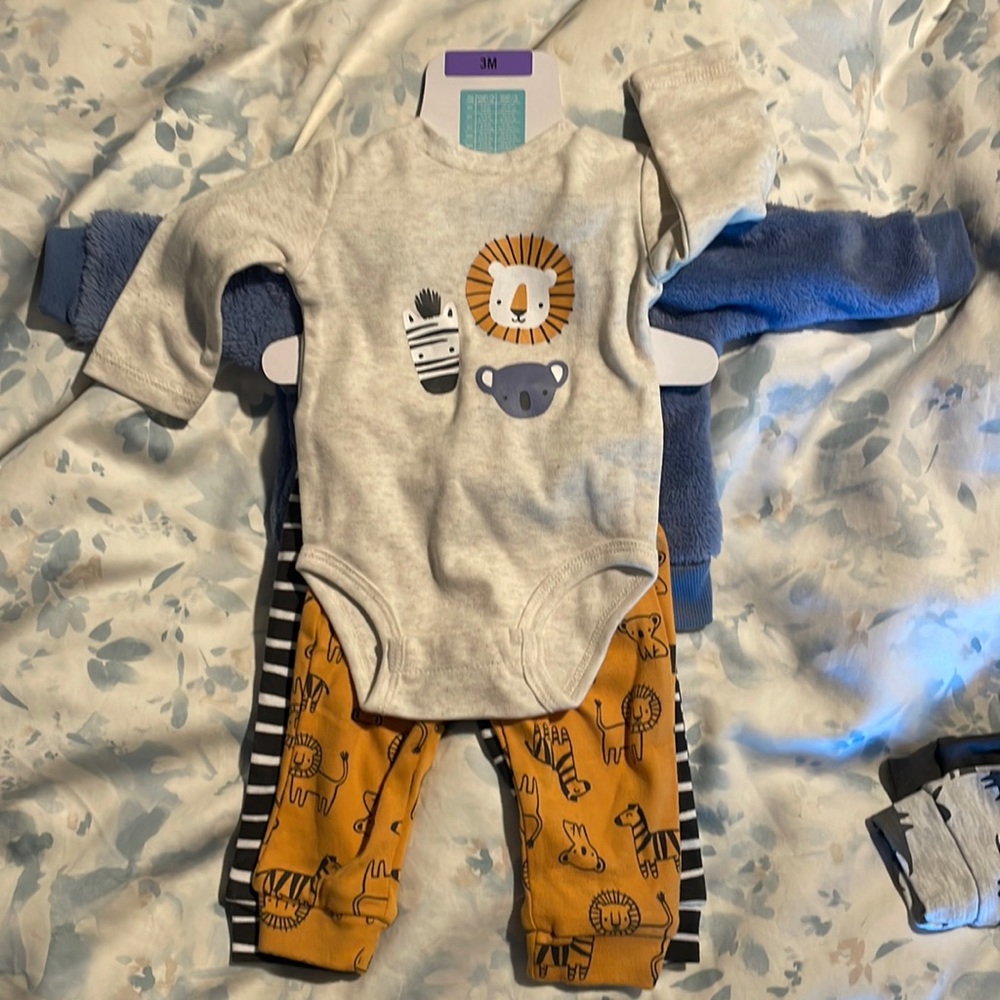 NWT 4-piece Safari Onesie Set